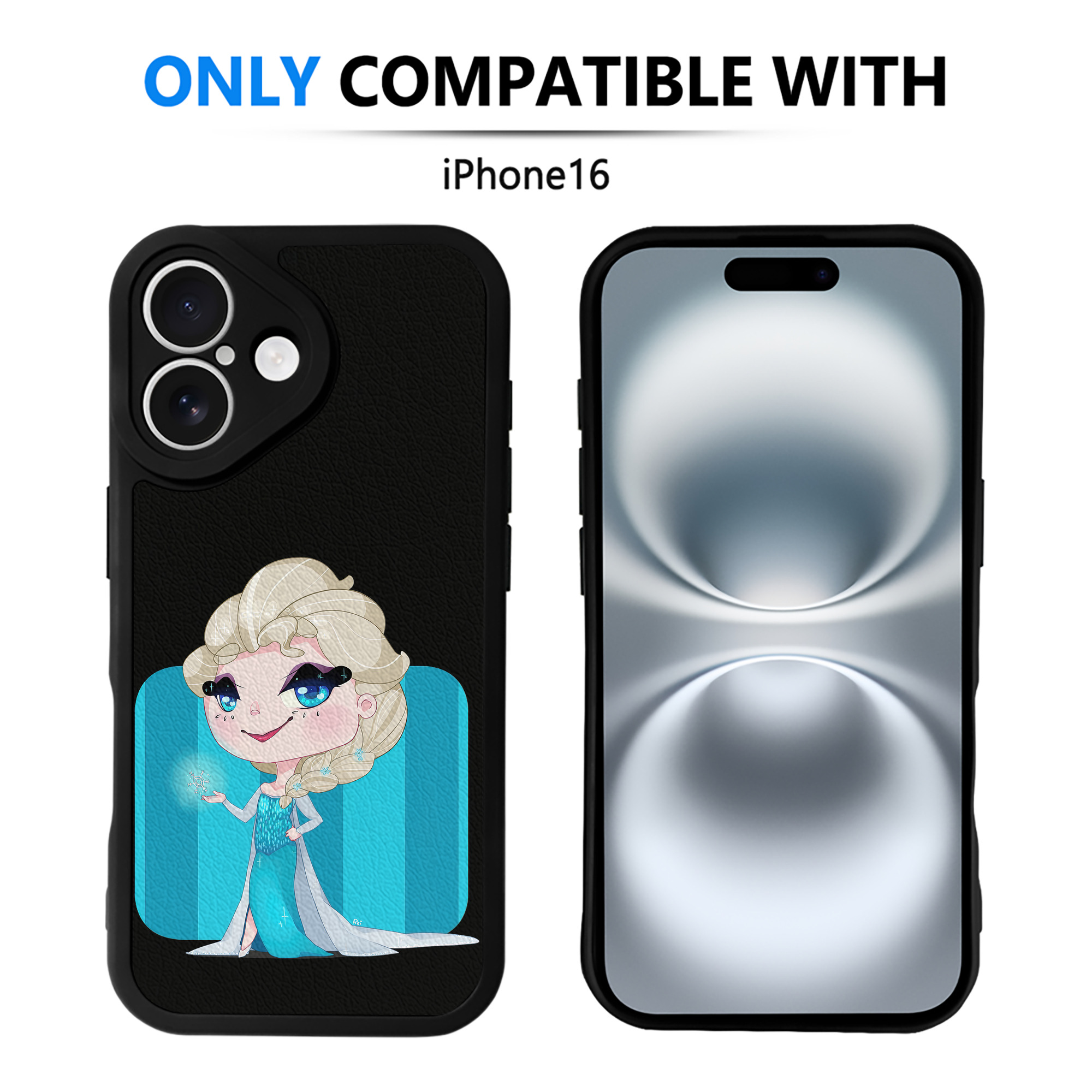 （画像用） アナと雪の女王 アンナ エルサ Frozen Anna Elsa 【iPhone 16シリーズ対応】シリコンスマホケース（レザー調） 材質：シリコン